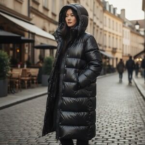 Air Jordan Therma Down Fill Parka Jacket Size Large Women Black FV7143-010